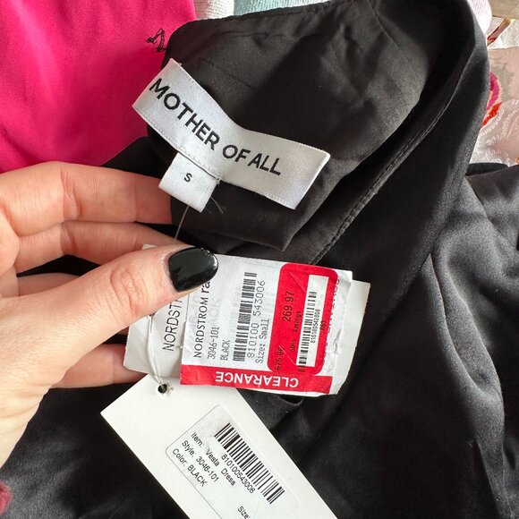 NWT Mother Of All Vesta Asymmetrical Dress Black Sz Small Cut-out One Shoulder - Picture 3 of 11